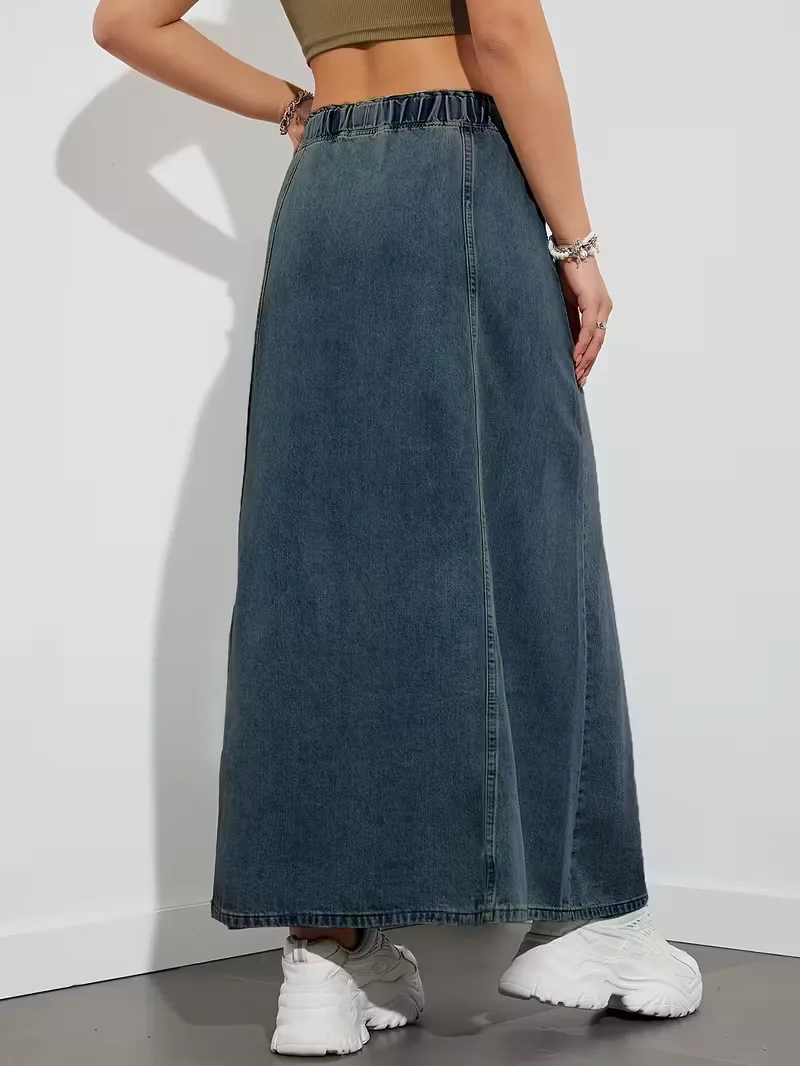 Paula | spódnica jeansowa damska z elastyczną talią, wygodna i casualowa - Image 5