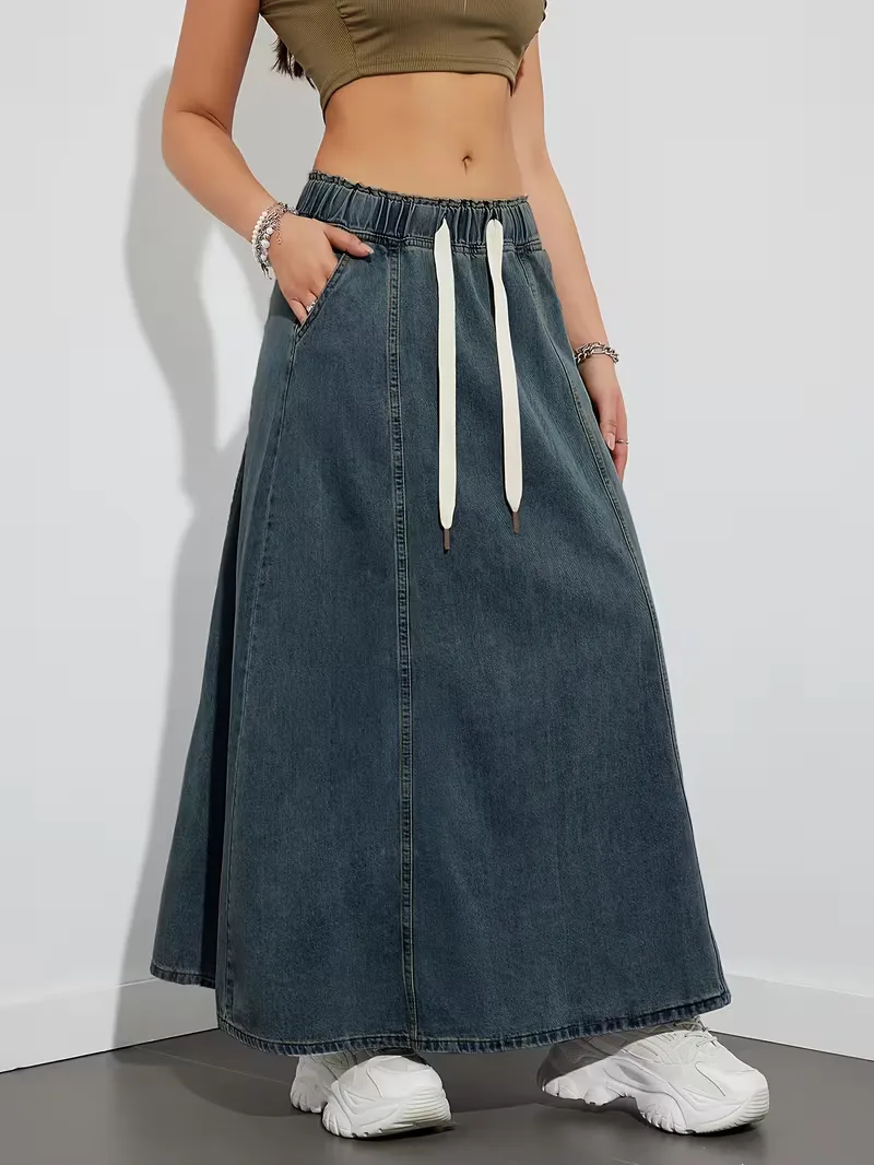 Paula | spódnica jeansowa damska z elastyczną talią, wygodna i casualowa - Image 6