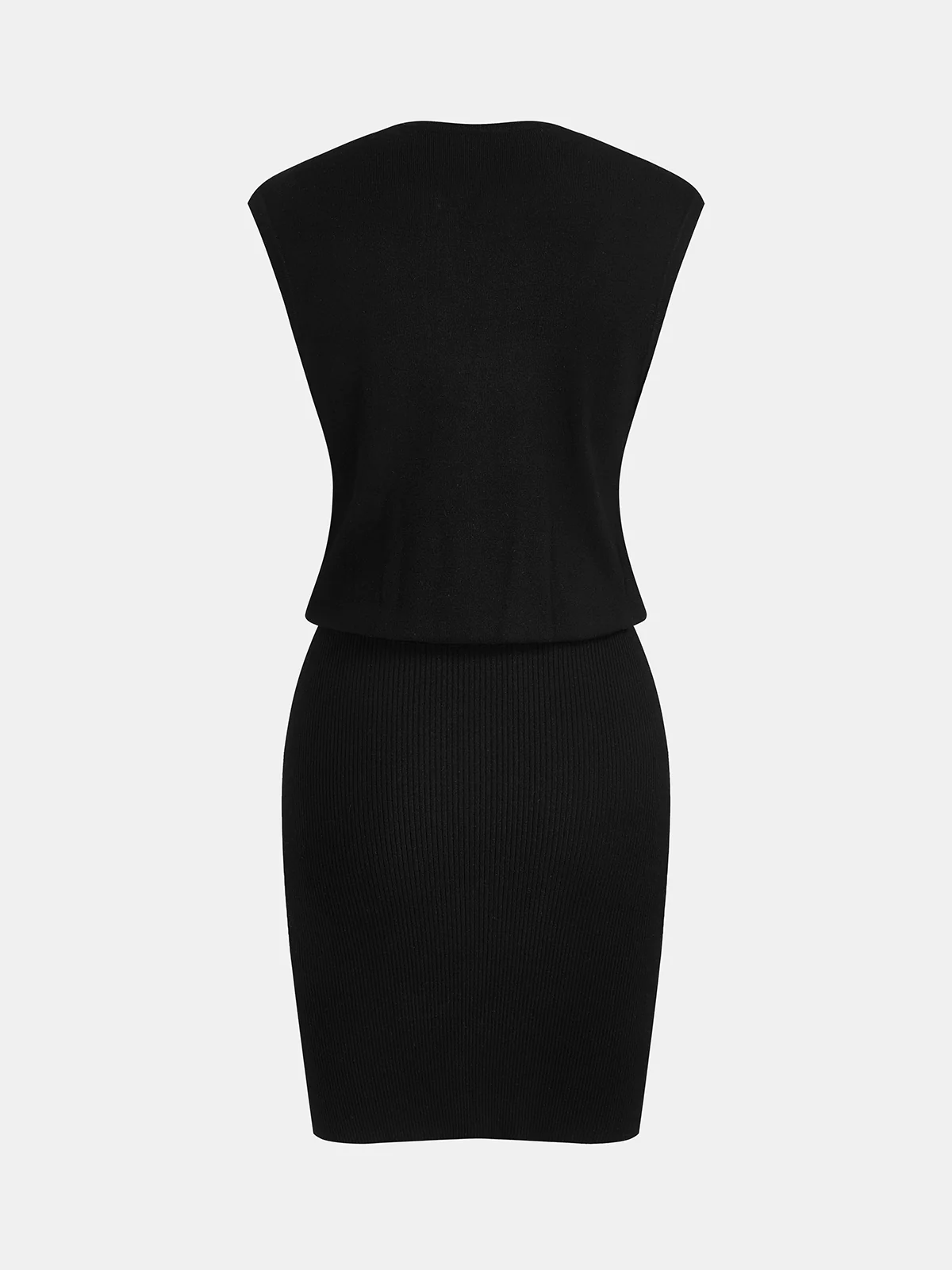 Pearl | Dzianinowa sukienka bodycon bez rękawów, zapinana na guziki - Image 3