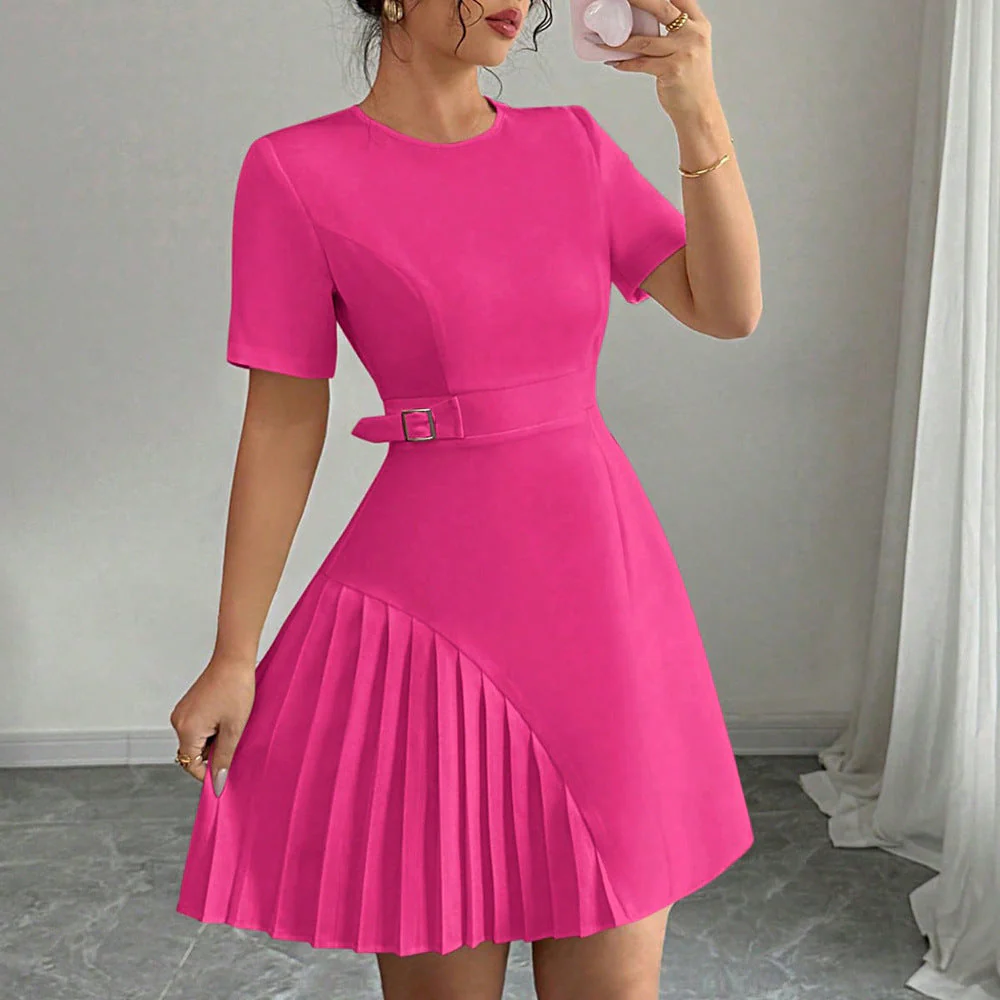 Penelope | Sukienka mini damska z krótkim rękawem i paskiem w eleganckim stylu - Image 10