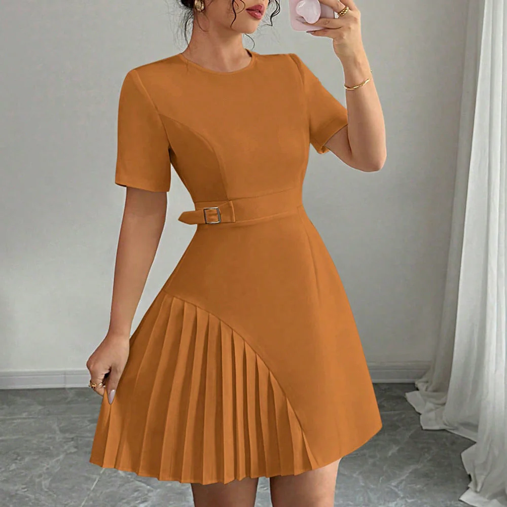 Penelope | Sukienka mini damska z krótkim rękawem i paskiem w eleganckim stylu - Image 11