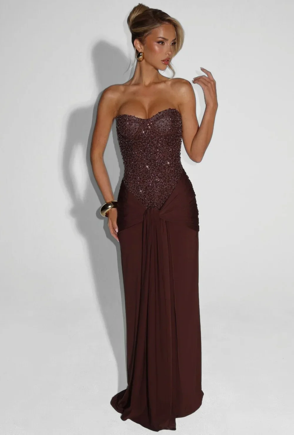 Penny | Sukienka maxi damska bez ramiączek w eleganckim, wieczorowym stylu - Image 6