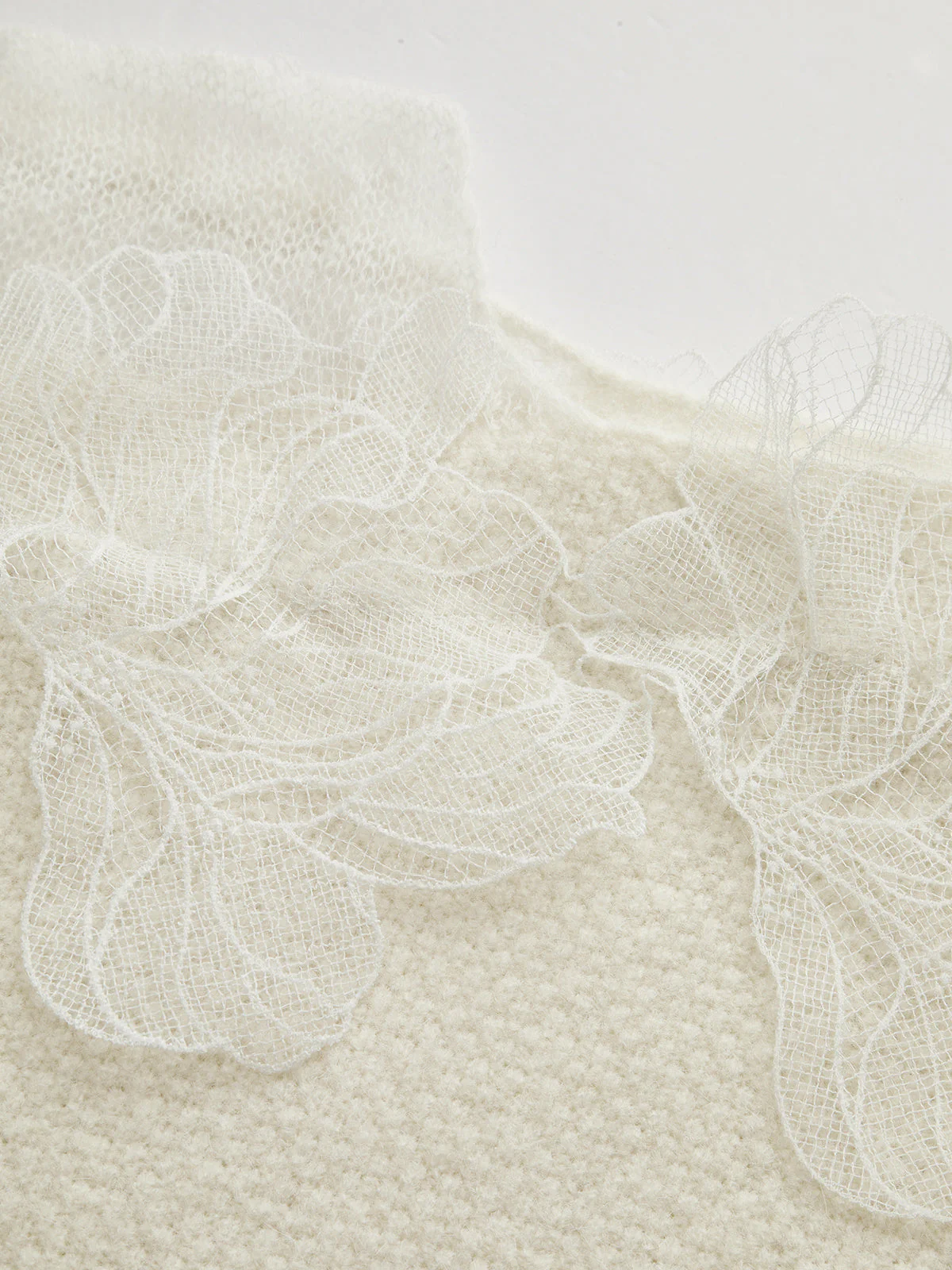 Reba | Sweter damski z koronkową aplikacją na ramionach, stylowy dzianinowy - Image 8