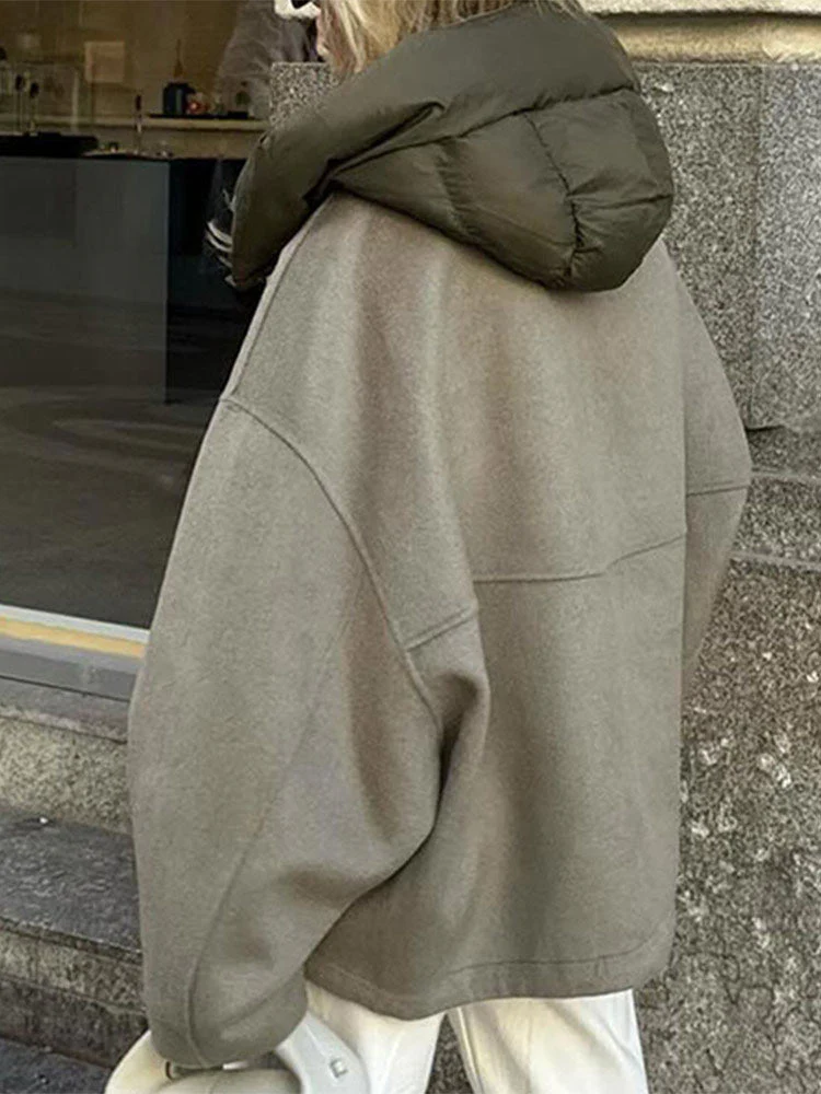 Rosalie – damski, elegancki płaszcz w stylu streetwearowym z kapturem - Image 16