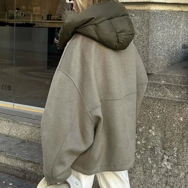 Rosalie – damski, elegancki płaszcz w stylu streetwearowym z kapturem - Image 3