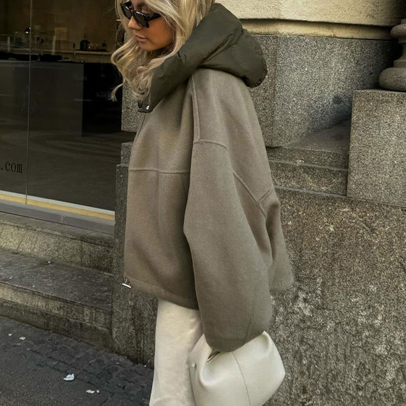 Rosalie – damski, elegancki płaszcz w stylu streetwearowym z kapturem - Image 5