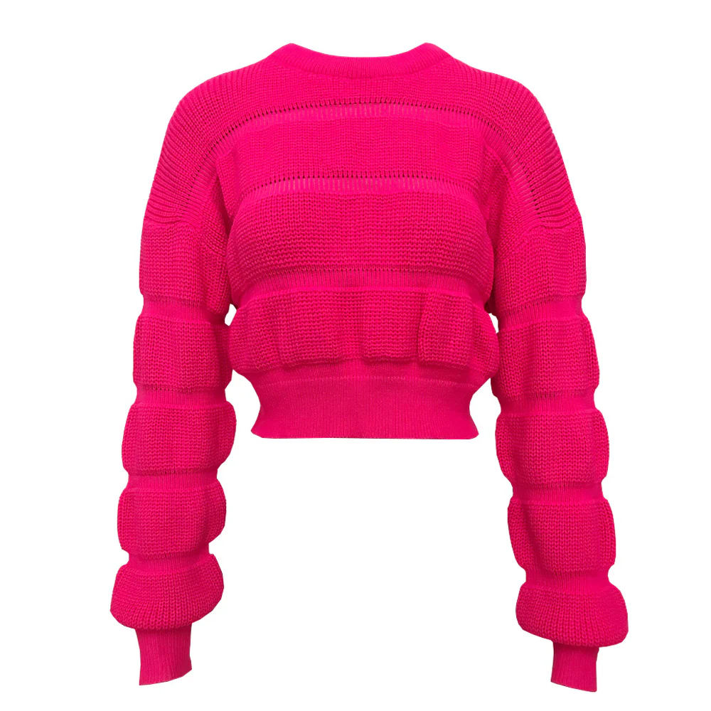 Rosalind – modny, efektowny i stylowy krótki sweter damski z fakturą - Image 8