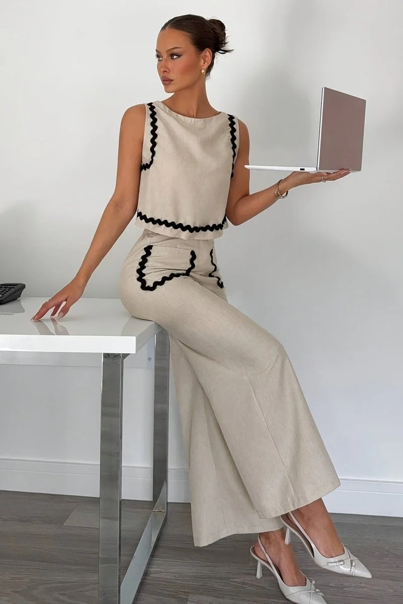 Russi | Damski komplet letni lekki do pracy casual elegancki - Image 3