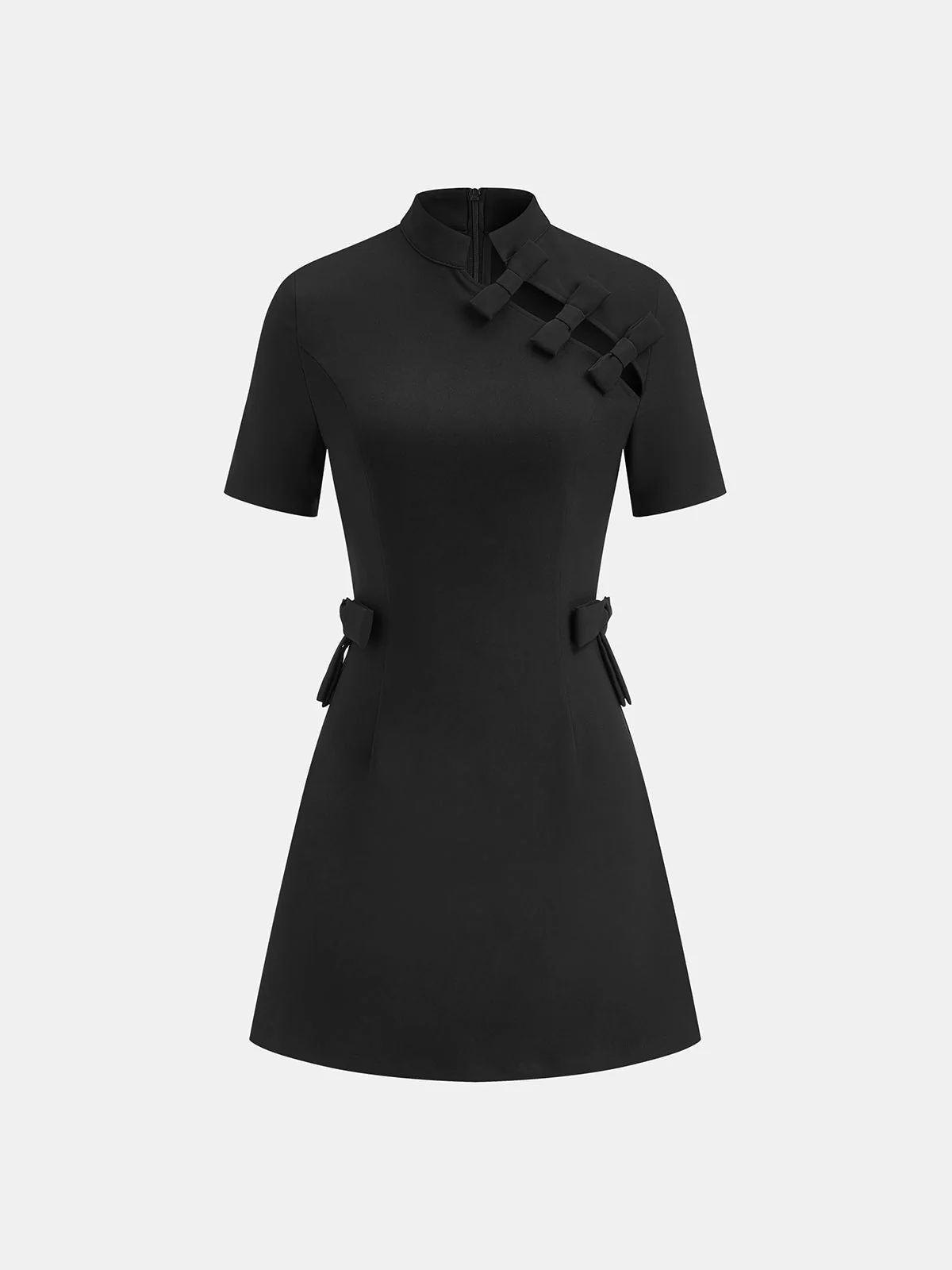 Samantha | Sukienka damska z krótkim rękawem i ozdobnymi wycięciami, modna elegancka - Image 2