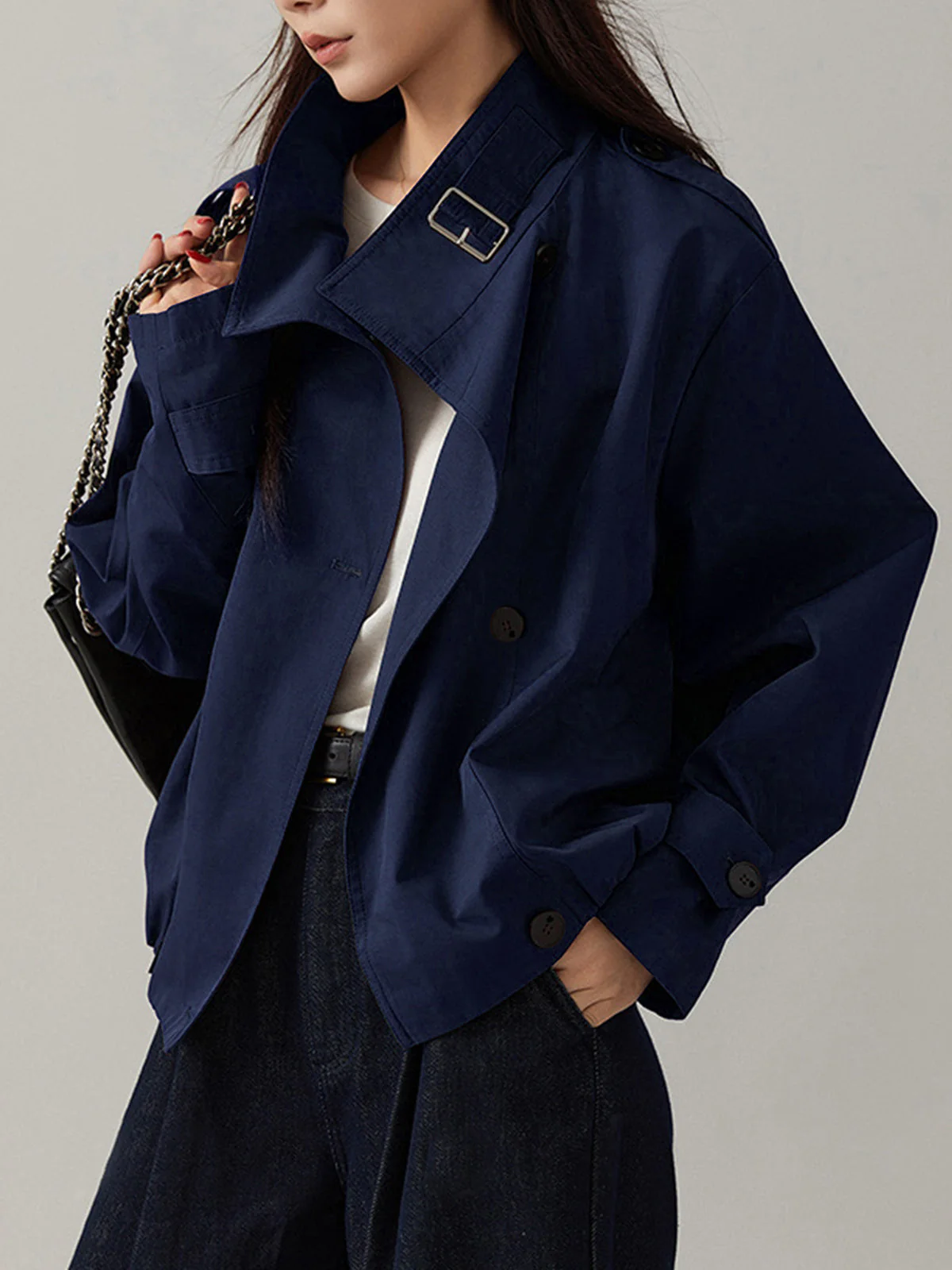 Sarah | Płaszcz damski typu trench vintage, luźny fason - Image 11
