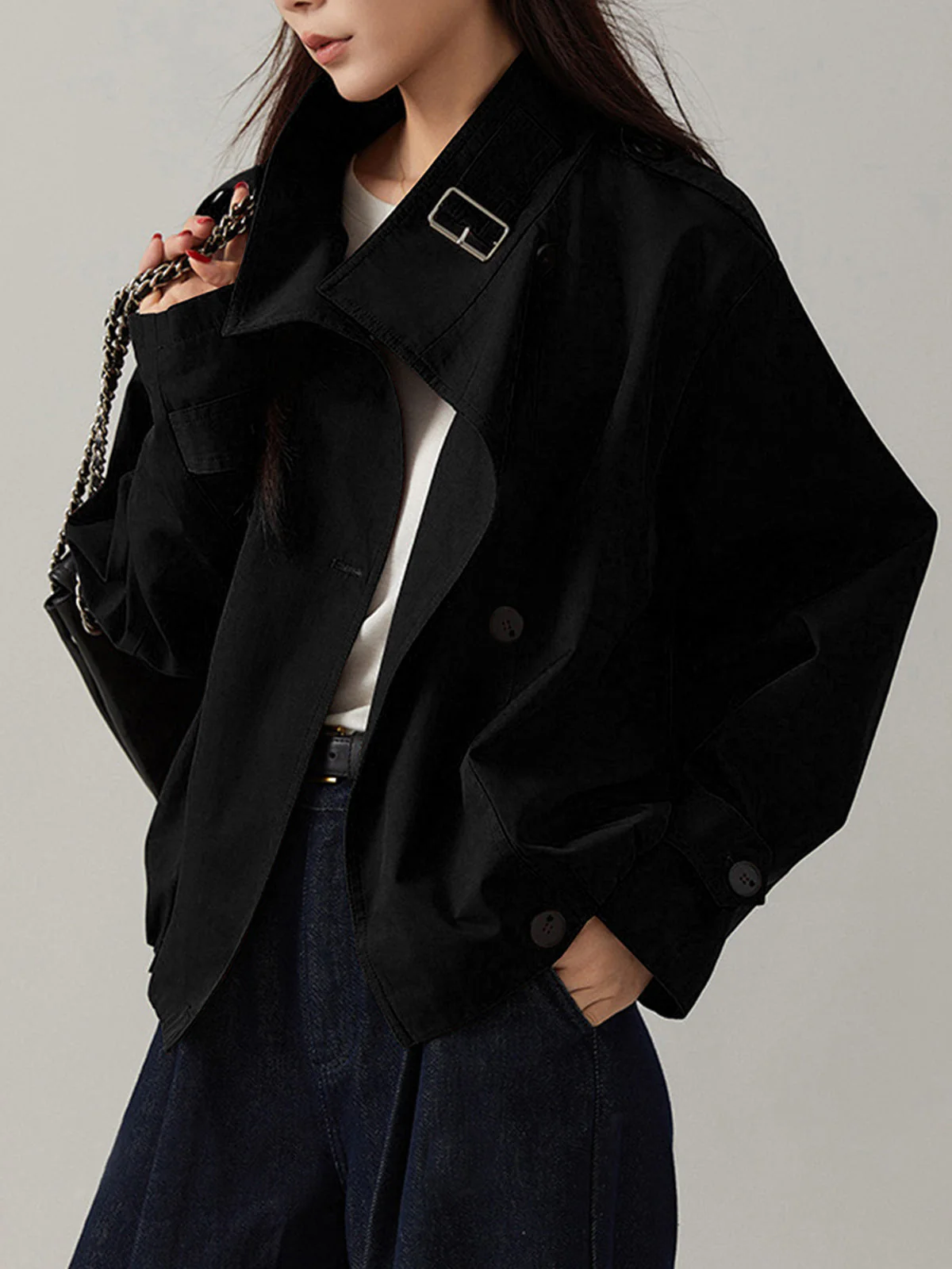 Sarah | Płaszcz damski typu trench vintage, luźny fason - Image 12