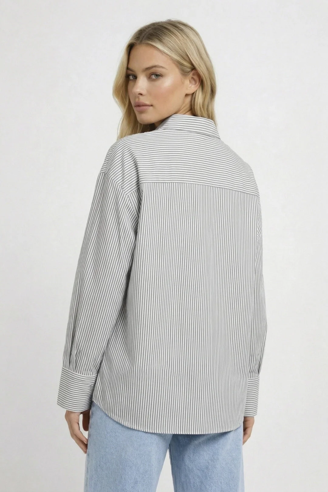 Sarah | bluzka damska w paski z wiązaniem, minimalistyczna i elegancka - Image 2