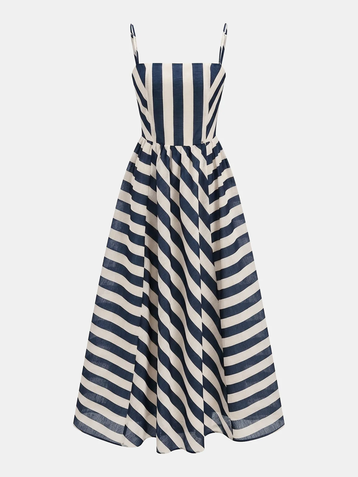 Storm | Sukienka damska maxi z organzy w paski na ramiączkach, zwiewna i elegancka - Image 5