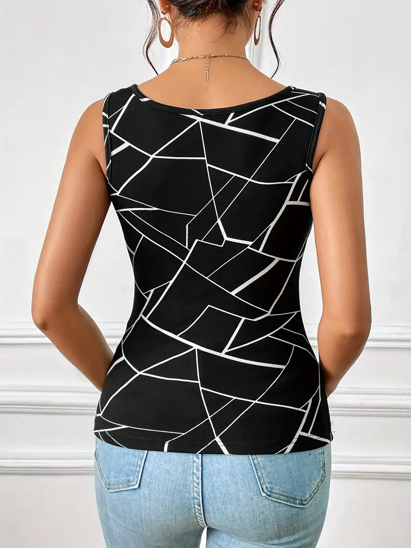 Sylvia | Damski top z geometrycznym nadrukiem, nowoczesny i elegancki fason - Image 5