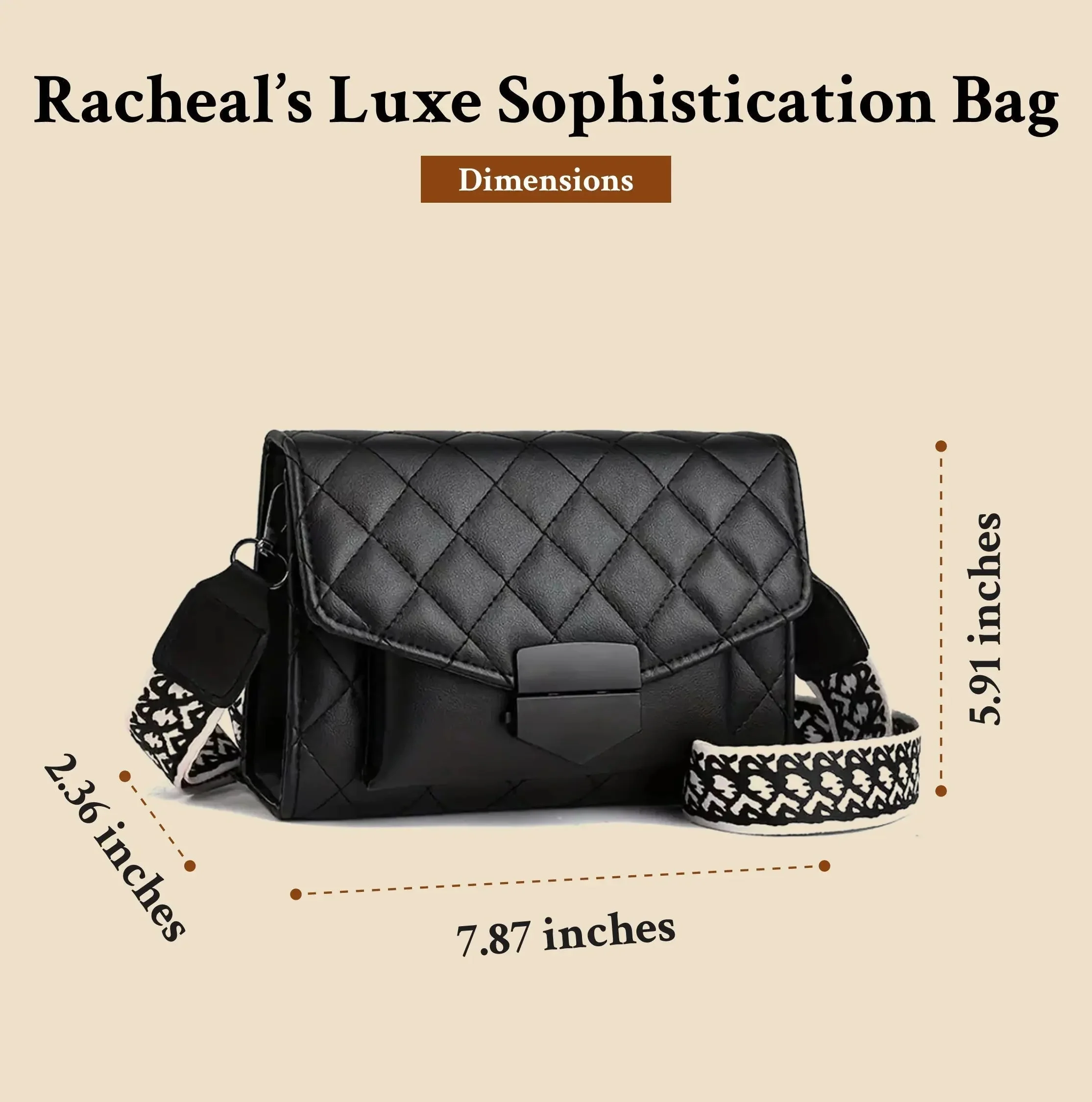 Sylvie | Torebka damska crossbody z pikowanej skóry wegańskiej - Image 8