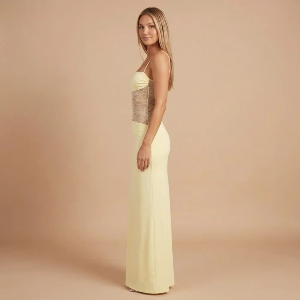 Tallulah | sukienka maxi damska koktajlowa z koronkowymi wstawkami - Image 3