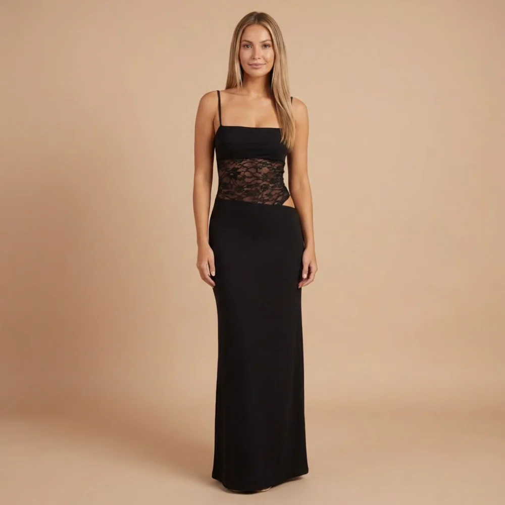 Tallulah | sukienka maxi damska koktajlowa z koronkowymi wstawkami - Image 6