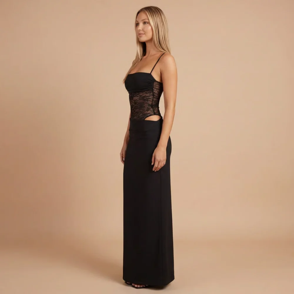 Tallulah | sukienka maxi damska koktajlowa z koronkowymi wstawkami - Image 7