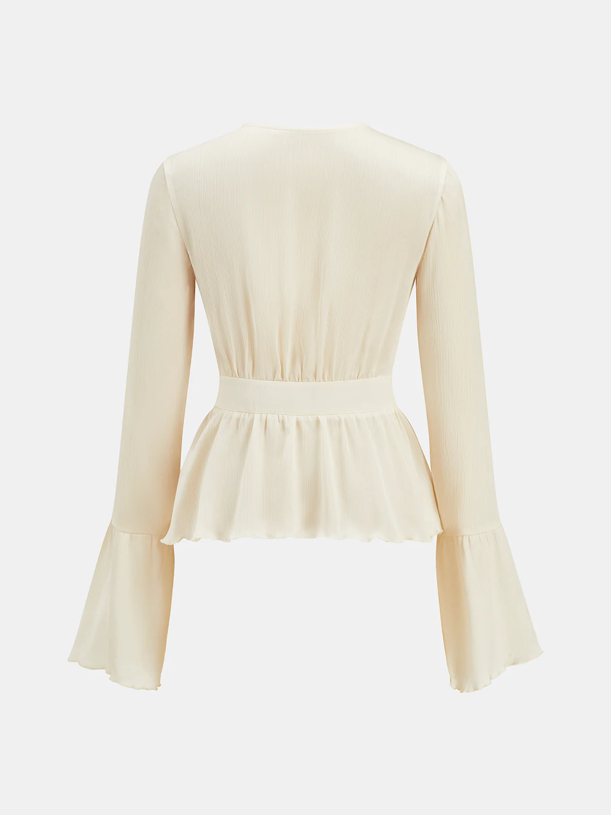 Tansy | Bluzka peplum z półprzezroczystej tkaniny o fakturowanej strukturze - Image 2