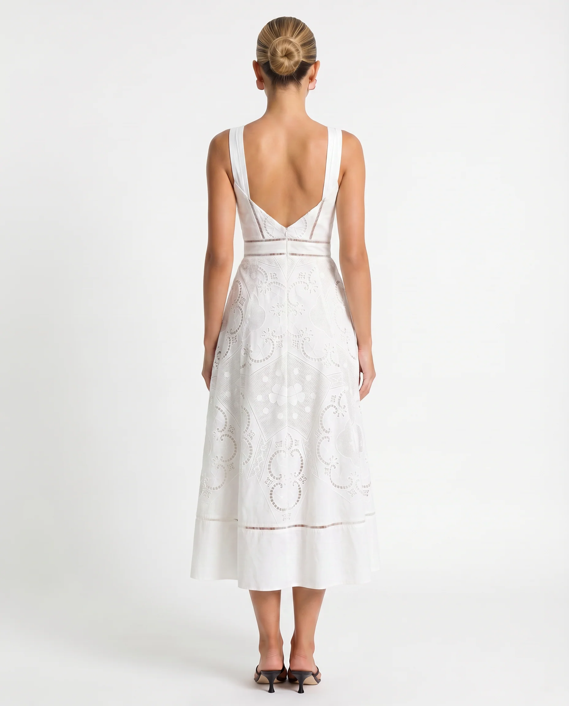 Terry | sukienka midi damska z koronkową spódnicą broderie anglaise - Image 6