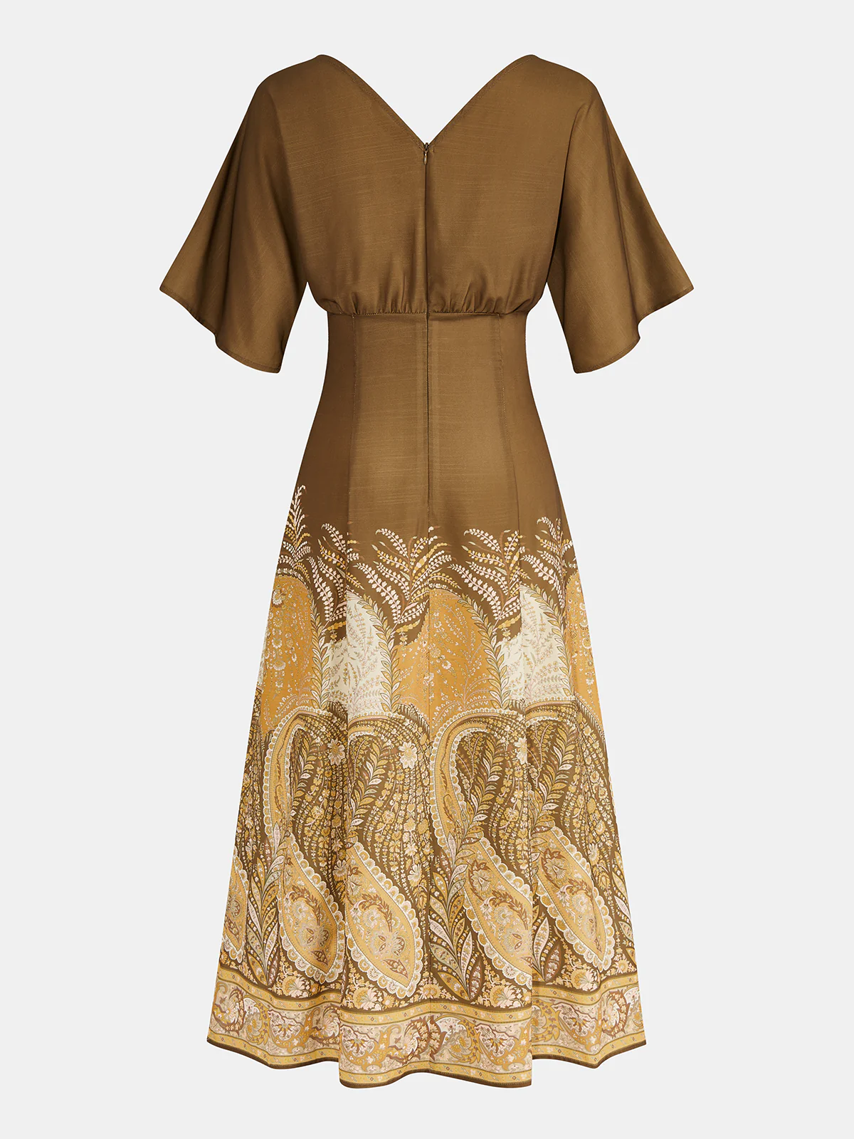 Tiffany | Sukienka maxi z nadrukiem paisley i wiązaniem z przodu, lekki fason - Image 2