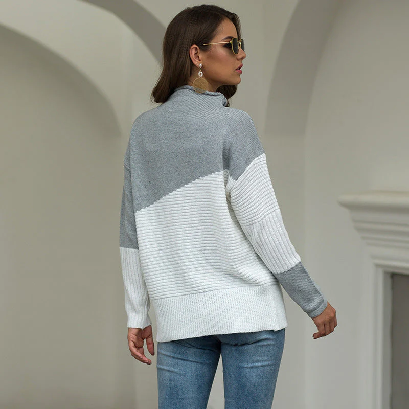 Tracy – damski sweter z dzianiny z ukośnym rozkładem kolorów - Image 3