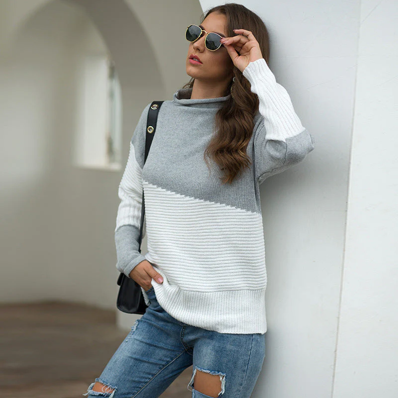 Tracy – damski sweter z dzianiny z ukośnym rozkładem kolorów - Image 5