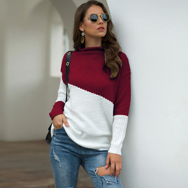 Tracy – damski sweter z dzianiny z ukośnym rozkładem kolorów - Image 9