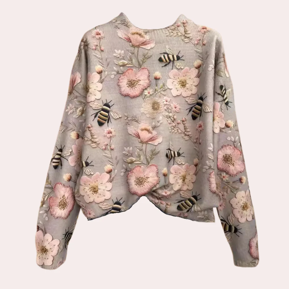 Tyler | Sweter damski w kwiatowy print w stylowym, codziennym stylu - Image 2
