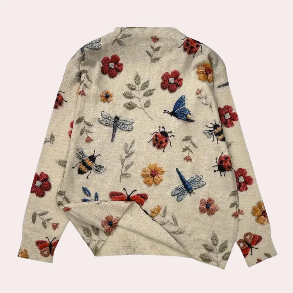 Tyler | Sweter damski w kwiatowy print w stylowym, codziennym stylu - Image 3