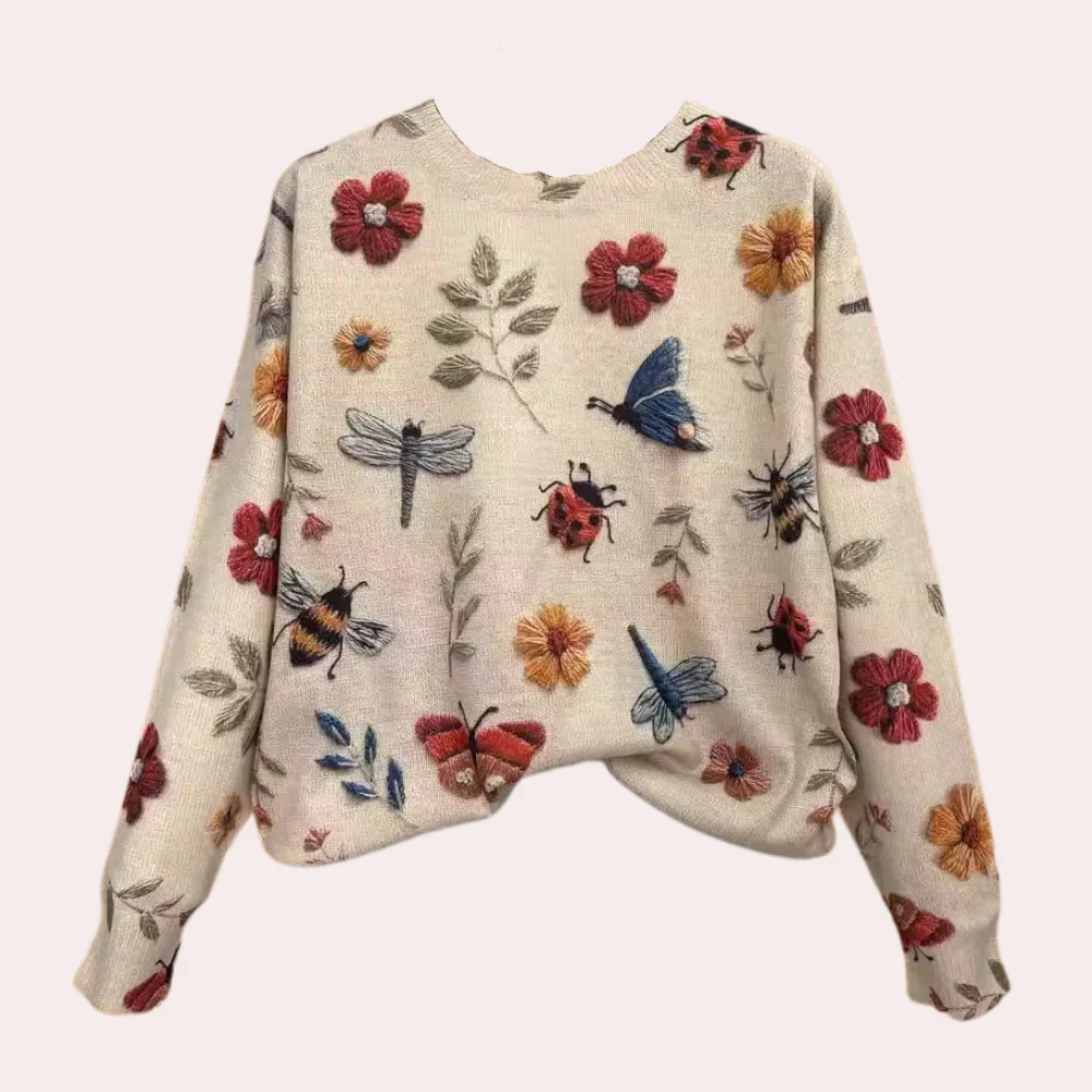 Tyler | Sweter damski w kwiatowy print w stylowym, codziennym stylu - Image 6