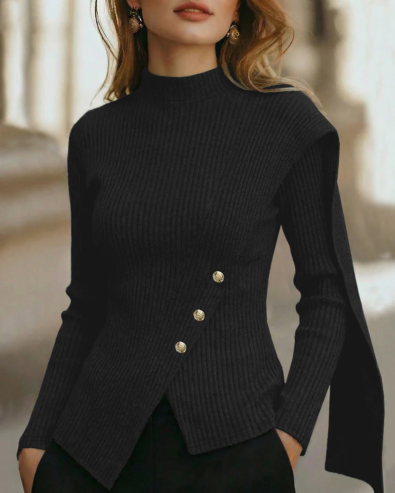 Valarie | Elegancki damski top dzianinowy z półgolfem - Image 2