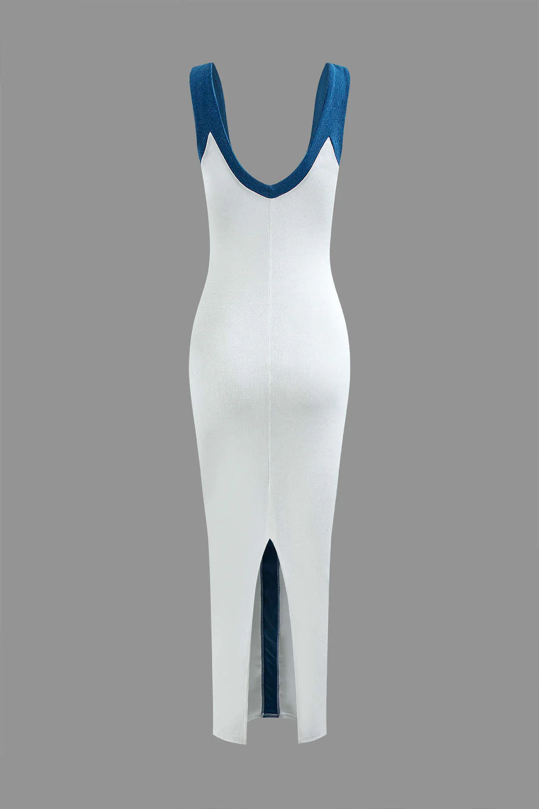 Velma | sukienka maxi damska colorblock z efektownym rozcięciem, stylowy fason - Image 12