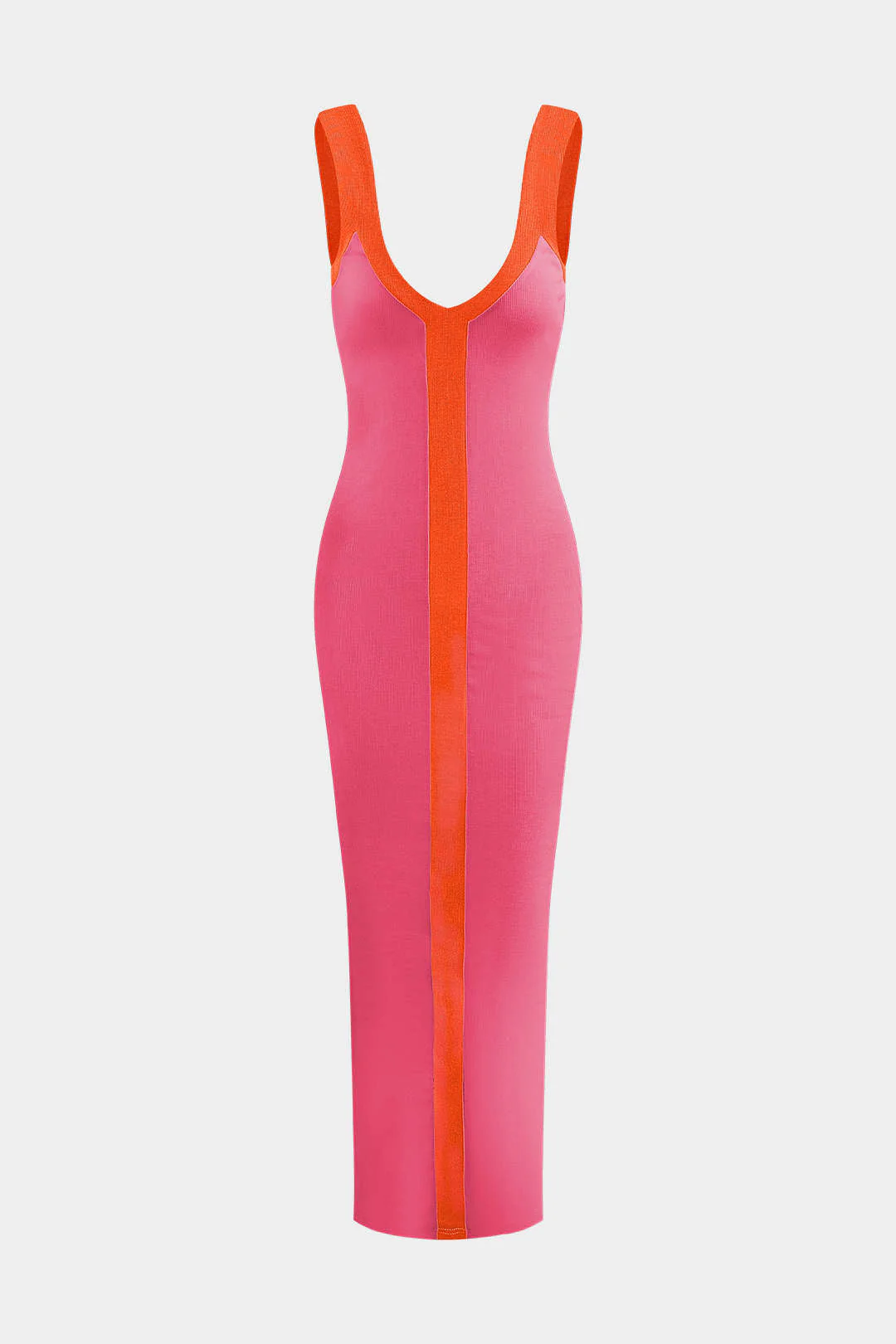 Velma | sukienka maxi damska colorblock z efektownym rozcięciem, stylowy fason - Image 5