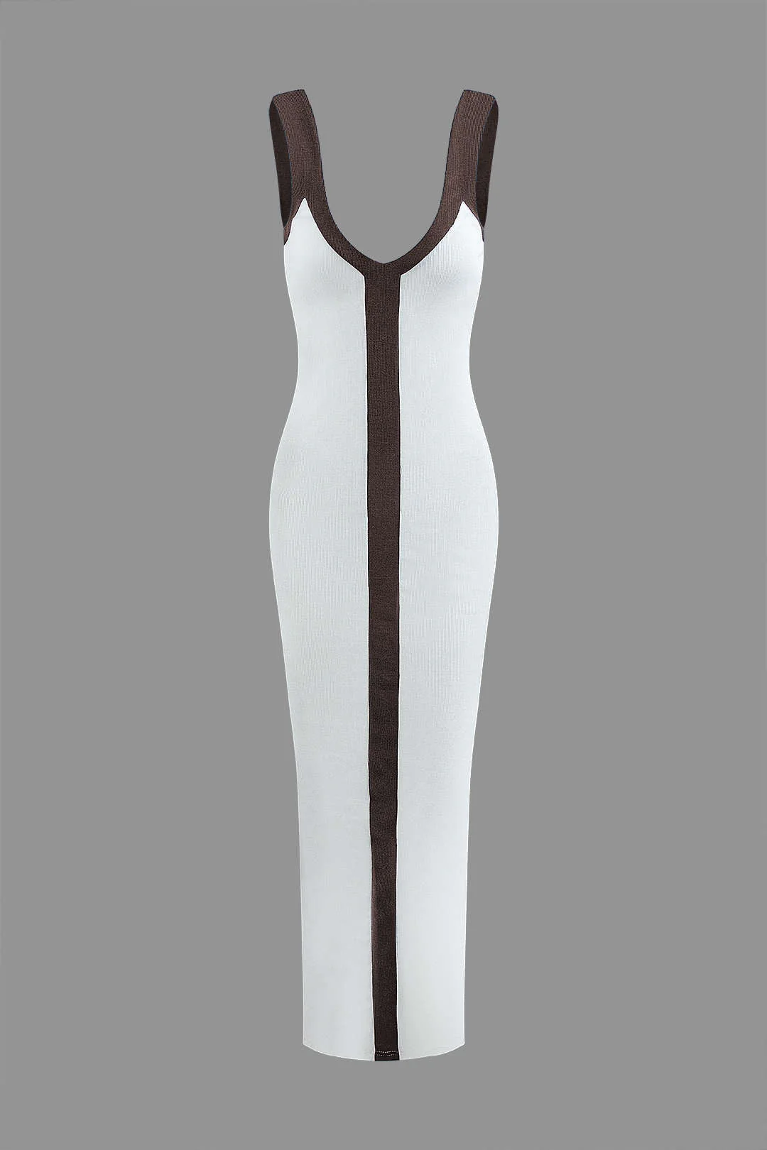 Velma | sukienka maxi damska colorblock z efektownym rozcięciem, stylowy fason - Image 7