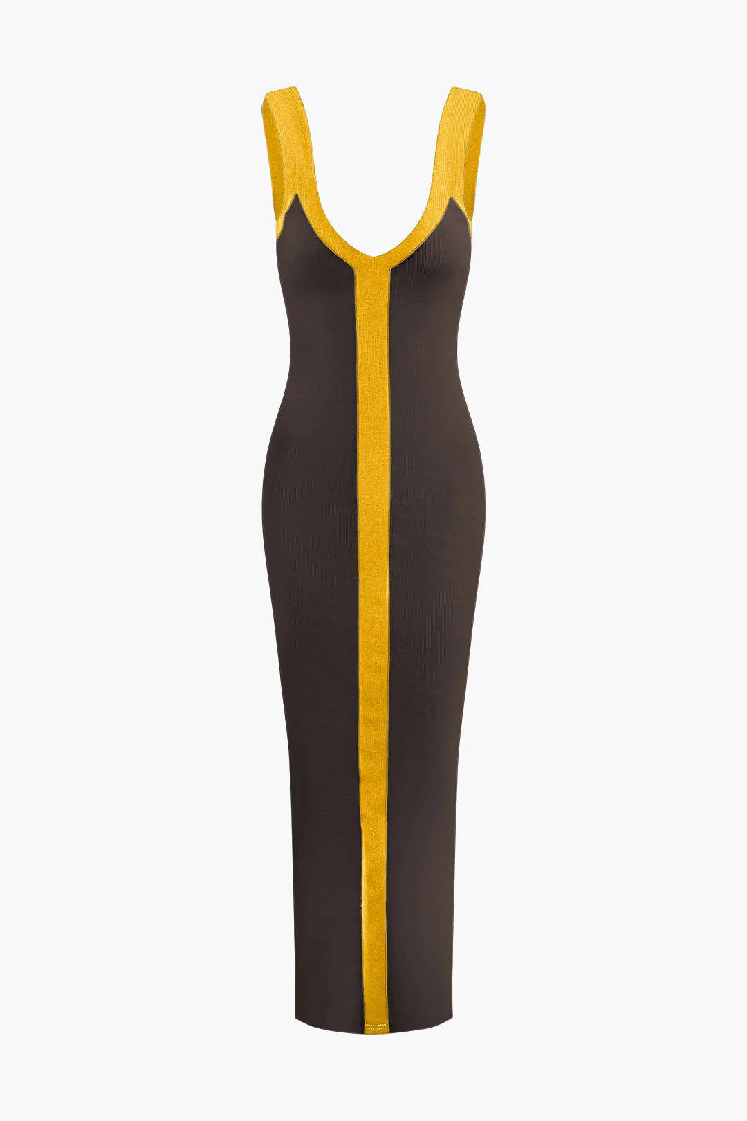 Velma | sukienka maxi damska colorblock z efektownym rozcięciem, stylowy fason - Image 8