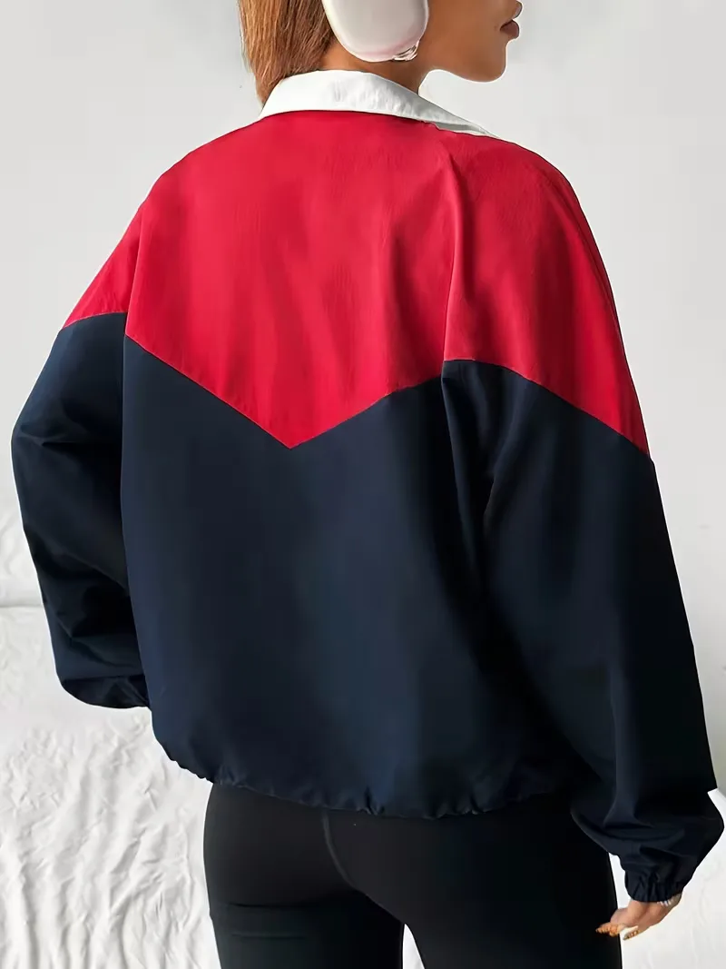 Vilma | Kurtka dresowa damska sportowa color block na suwak - Image 4