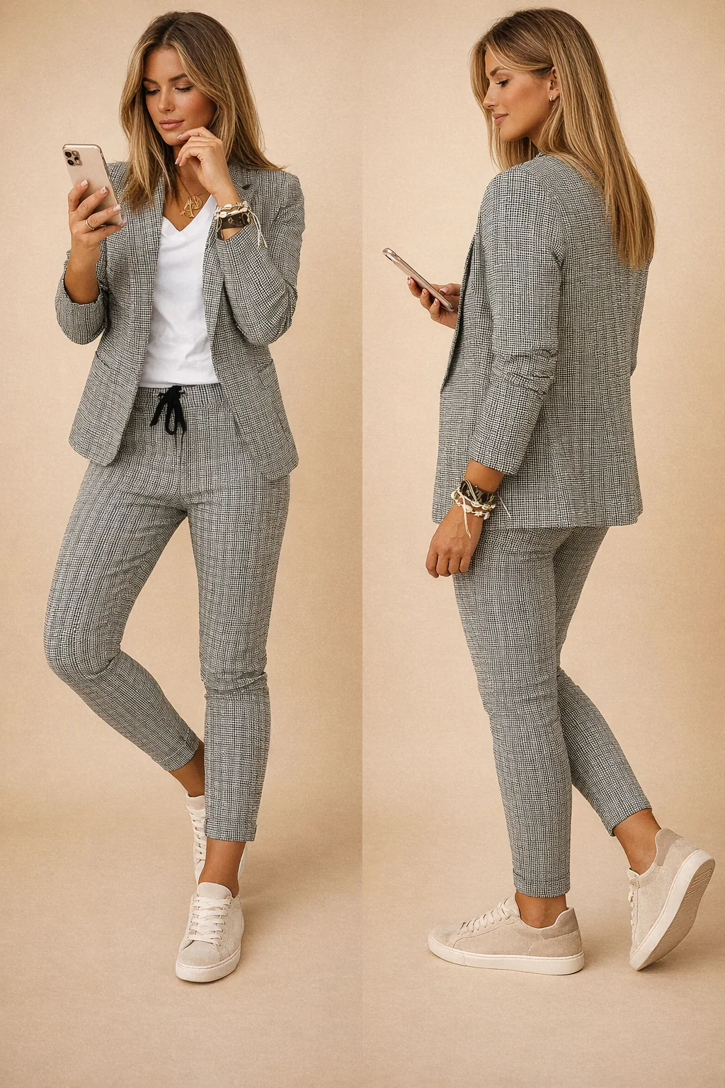 Wanda | Damski komplet casualowy z marynarką i spodniami, stylowy dwuczęściowy - Image 2