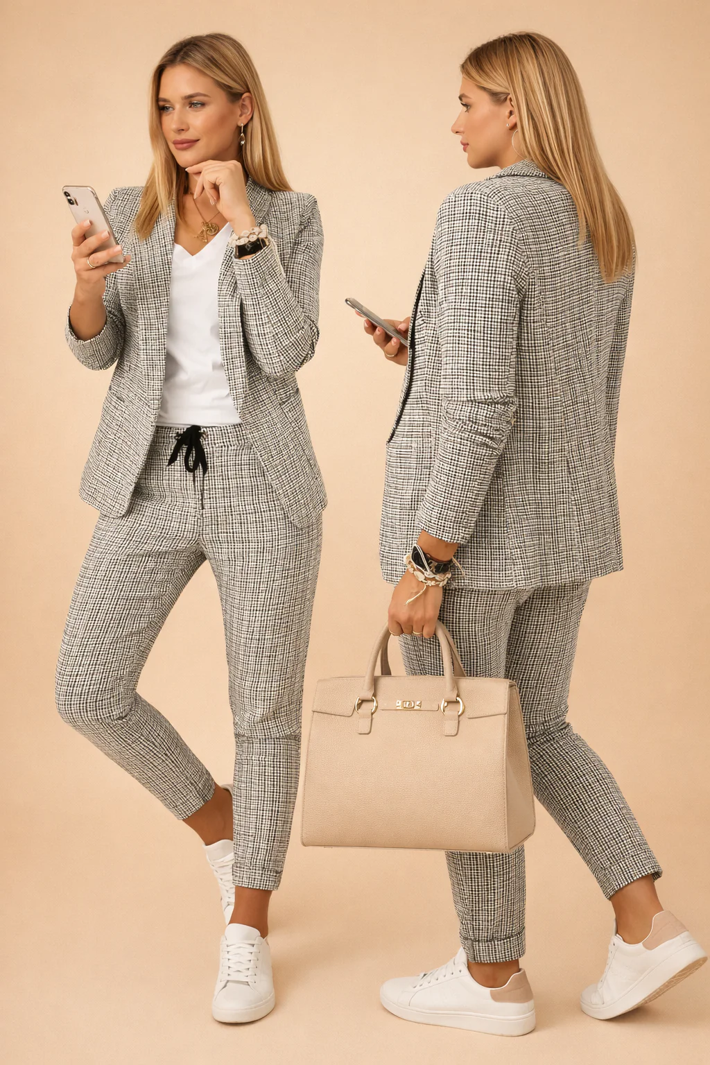 Wanda | Damski komplet casualowy z marynarką i spodniami, stylowy dwuczęściowy - Image 3