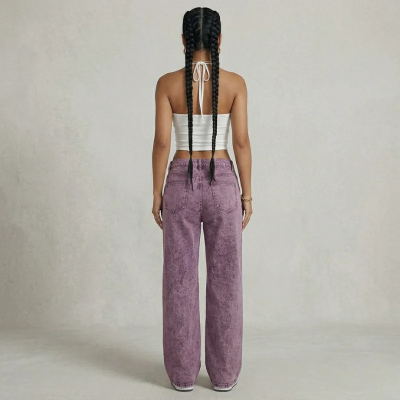 Yancy | jeansy damskie z wysokim stanem o prostym - Image 3
